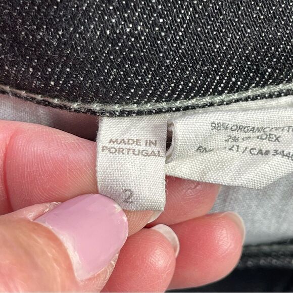 Eileen Fisher Jeans Women's 2 Black Skinny Mid-Rise Denim Stretch Organic Cotton - Picture 9 of 16